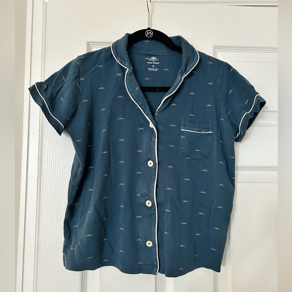 Faherty x Roller Rabbit cotton pj set